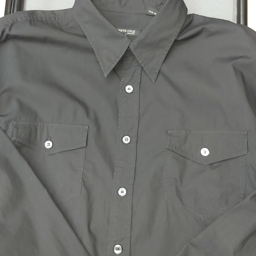 Kenneth Cole Black sports/dress shirt - Picture 8 of 14